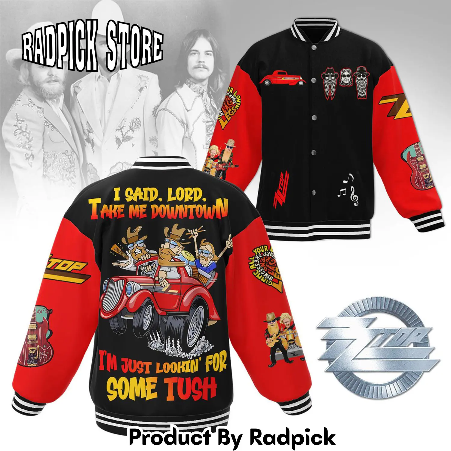 Radpick zz top new bomber baseball jacket for fan rp0011